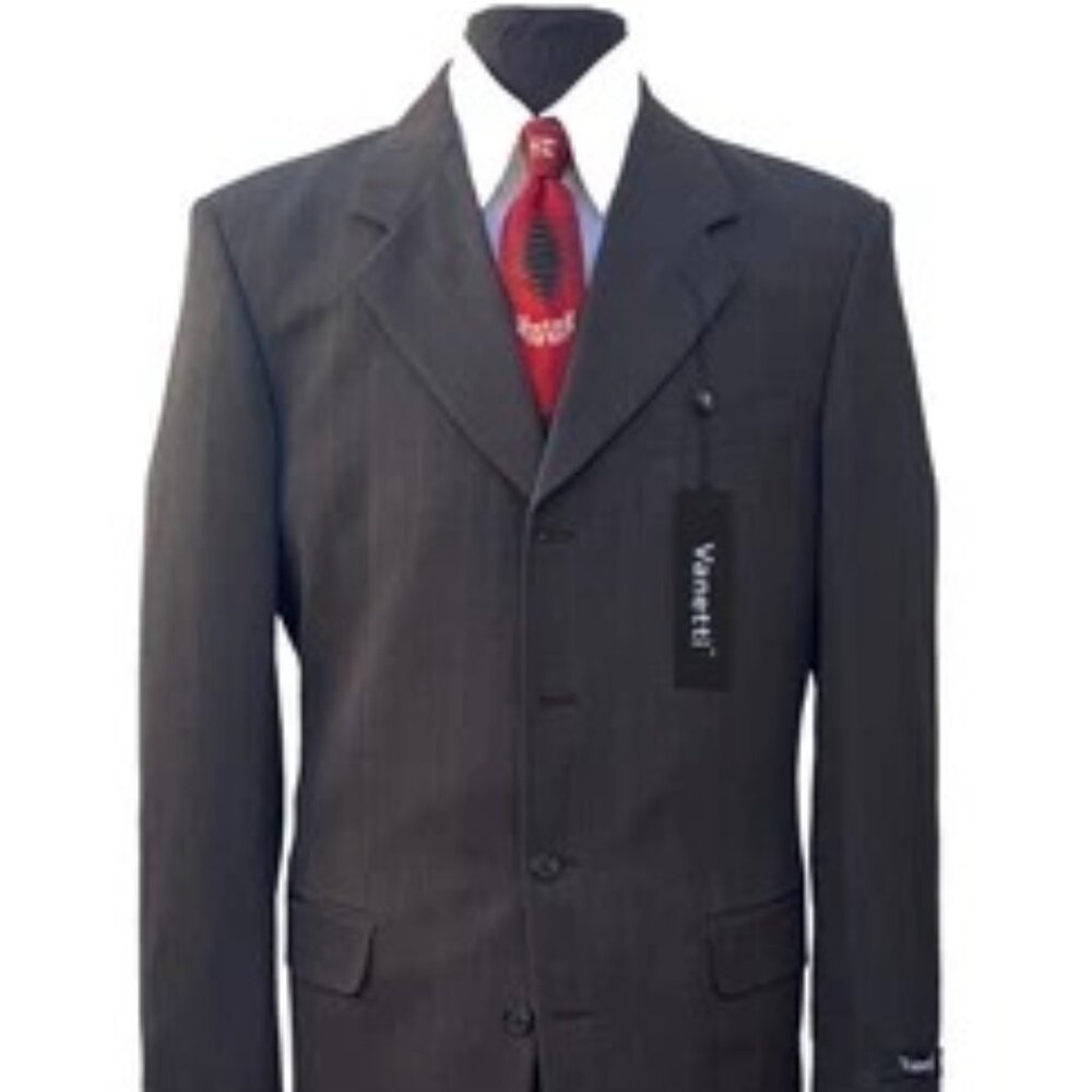 VANETTI LaCOLLEZIONI MEN'S 2 PIECE SUIT ITALIAN SUPERIOR POLYESTER 4B WOOL TOUCH